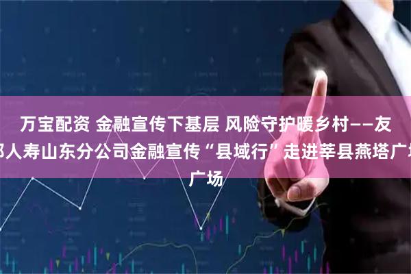 万宝配资 金融宣传下基层 风险守护暖乡村——友邦人寿山东分公司金融宣传“县域行”走进莘县燕塔广场