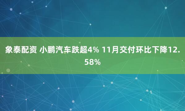 象泰配资 小鹏汽车跌超4% 11月交付环比下降12.58%