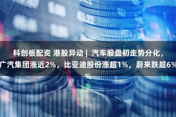 科创板配资 港股异动 |  汽车股盘初走势分化，广汽集团涨近2%，比亚迪股份涨超1%，蔚来跌超6%