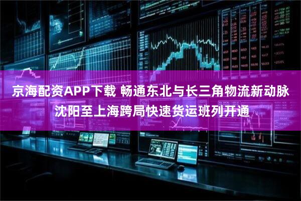 京海配资APP下载 畅通东北与长三角物流新动脉 沈阳至上海跨局快速货运班列开通